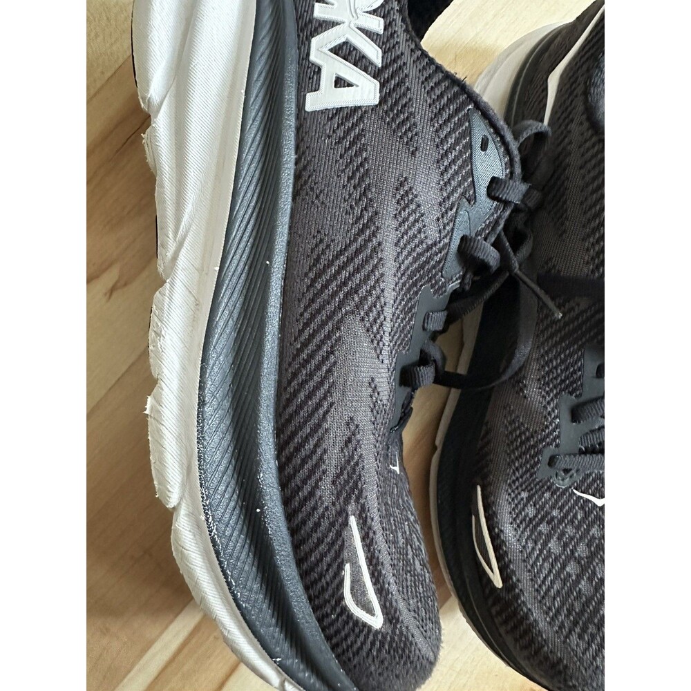 HOKA One One Clifton 9 Women’s Running Shoes US 8 Black White – - Picture 2 of 14